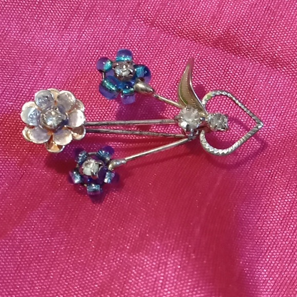 Lot Of Vintage Jewelry Coro Austria Brooch Earrings Rhinestones - Picture 6 of 10